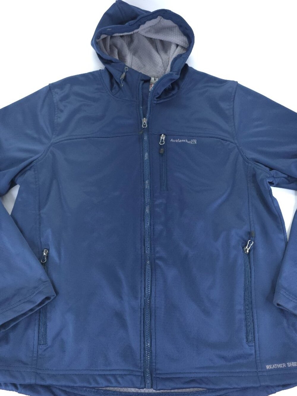 Avalanche Weather Shield Shell Jacket Mens L Navy Blue Hooded Rain Fleece Lined